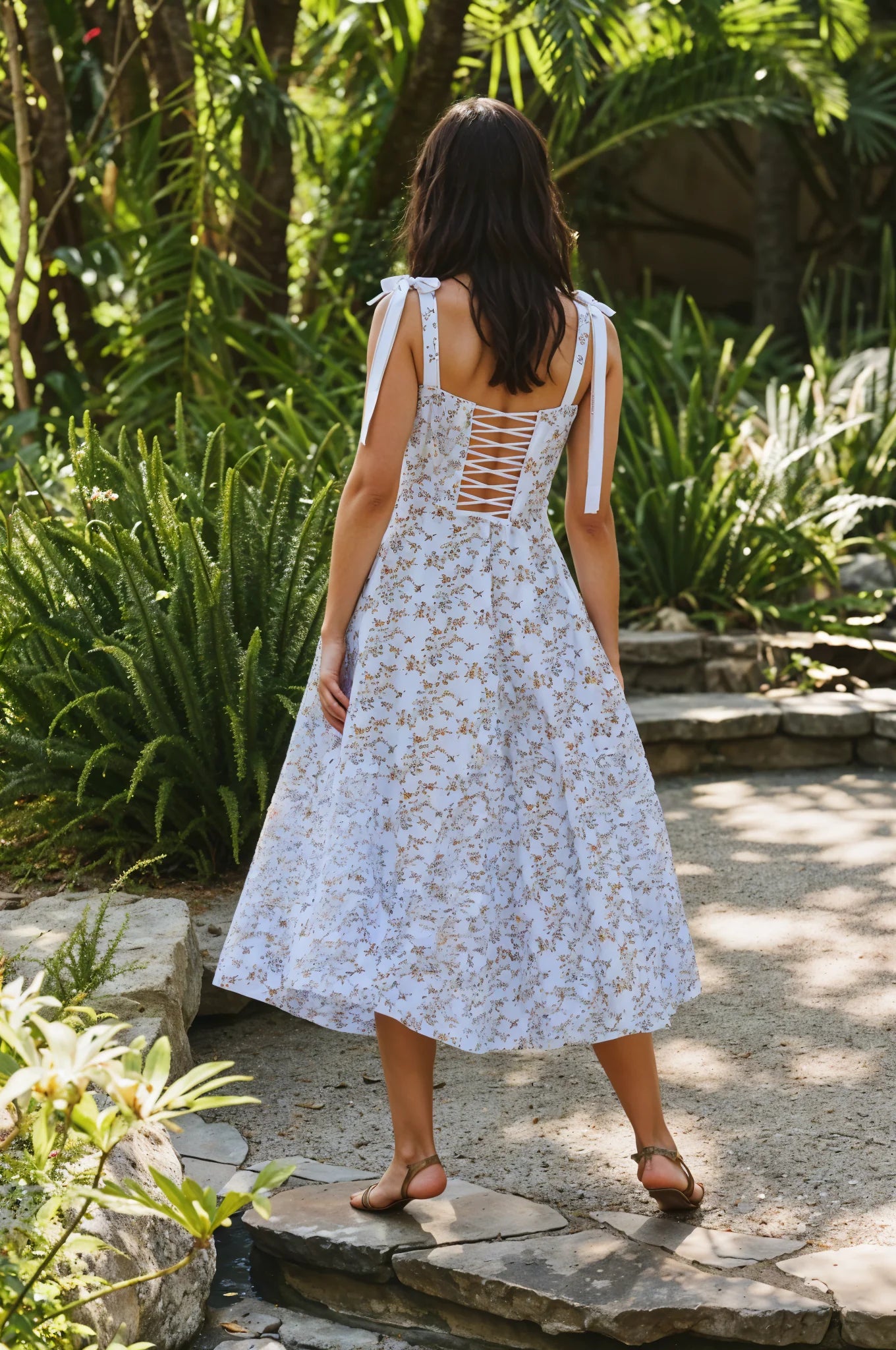 Grace midi Sundress in Blue