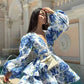 Blue Floral Short Dress
