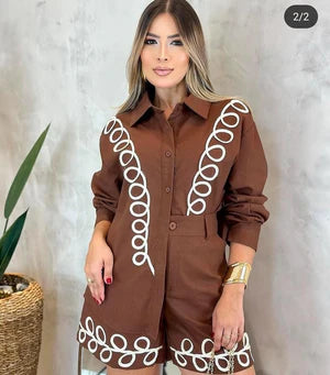 Embroidered Short Set