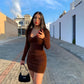 Ribbed Full Sleeves Dress