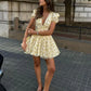 Yellow Flower Mini Dress