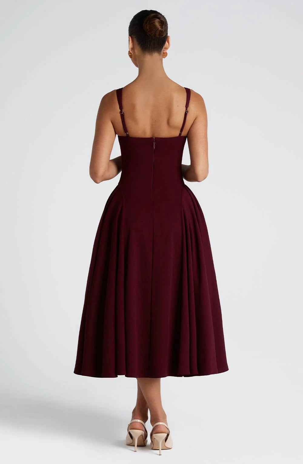 Pavlina Midi Dress in Maroon