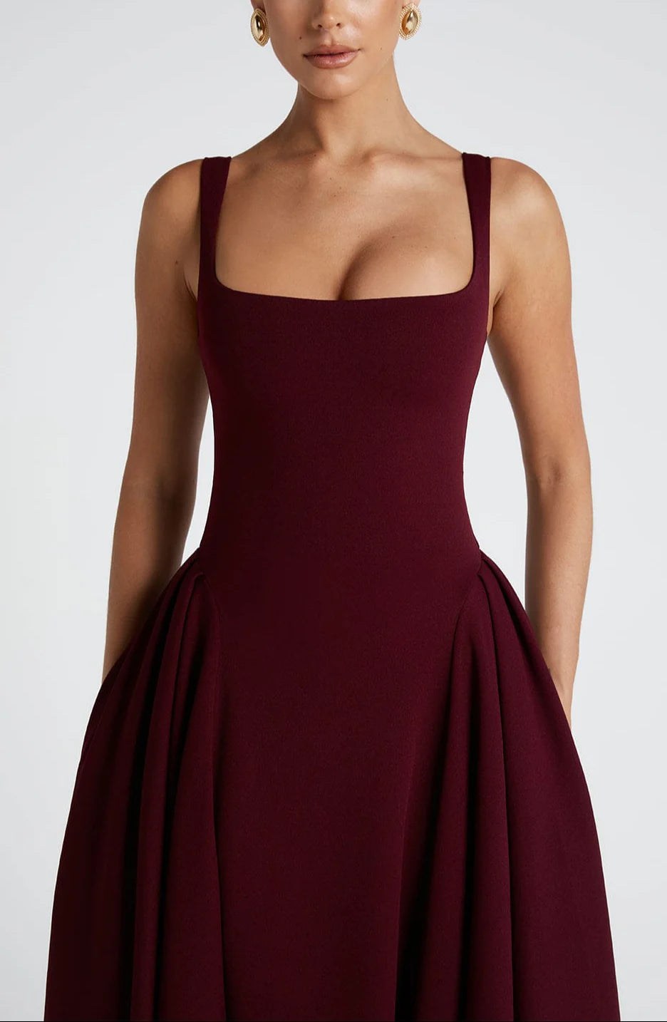Pavlina Midi Dress in Maroon