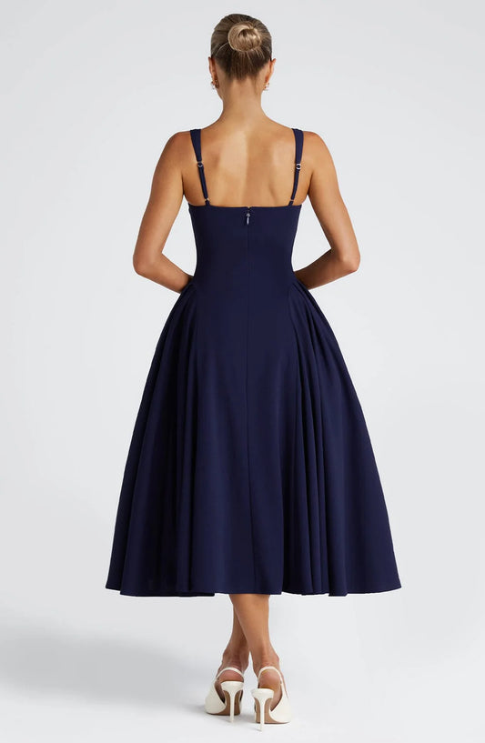 Pavlina Midi Dress in Maroon