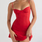 CHRISTIANA A line MINI DRESS in Red