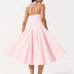 Arina strawberry gingham halter midi sundress