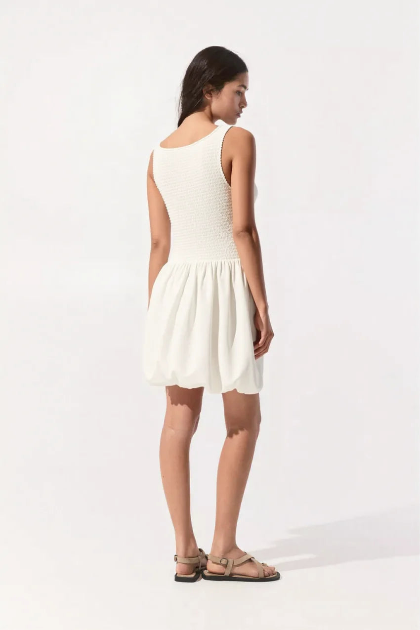 Noelle Bubble Mini dress in White