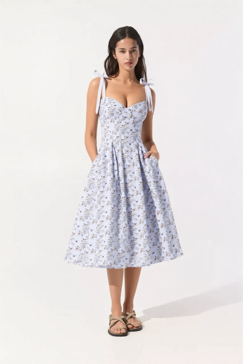 Grace midi Sundress in Blue
